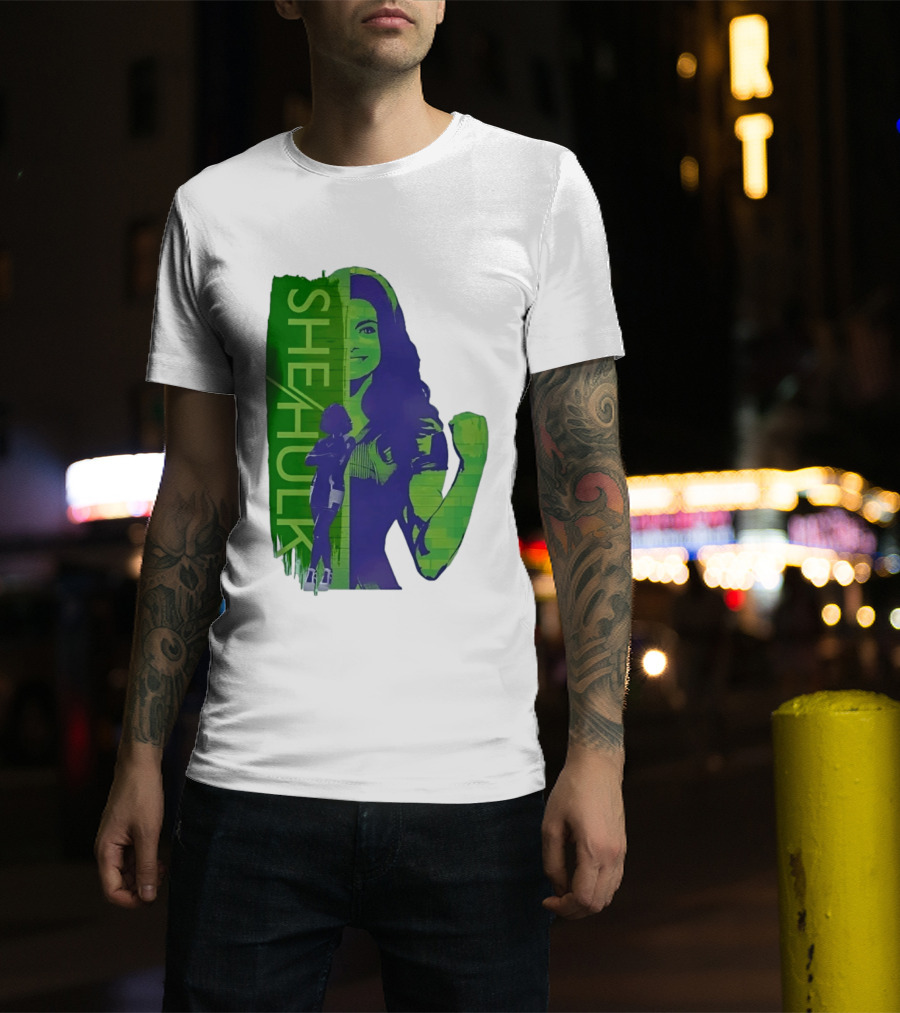She Hulk Marvel Superhero Jennifer Walters Comic Style Heroic Pose T-Shirt