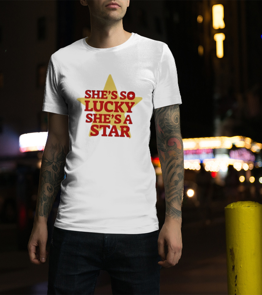 She's So Lucky She's A Star Yellow Star T-Shirt