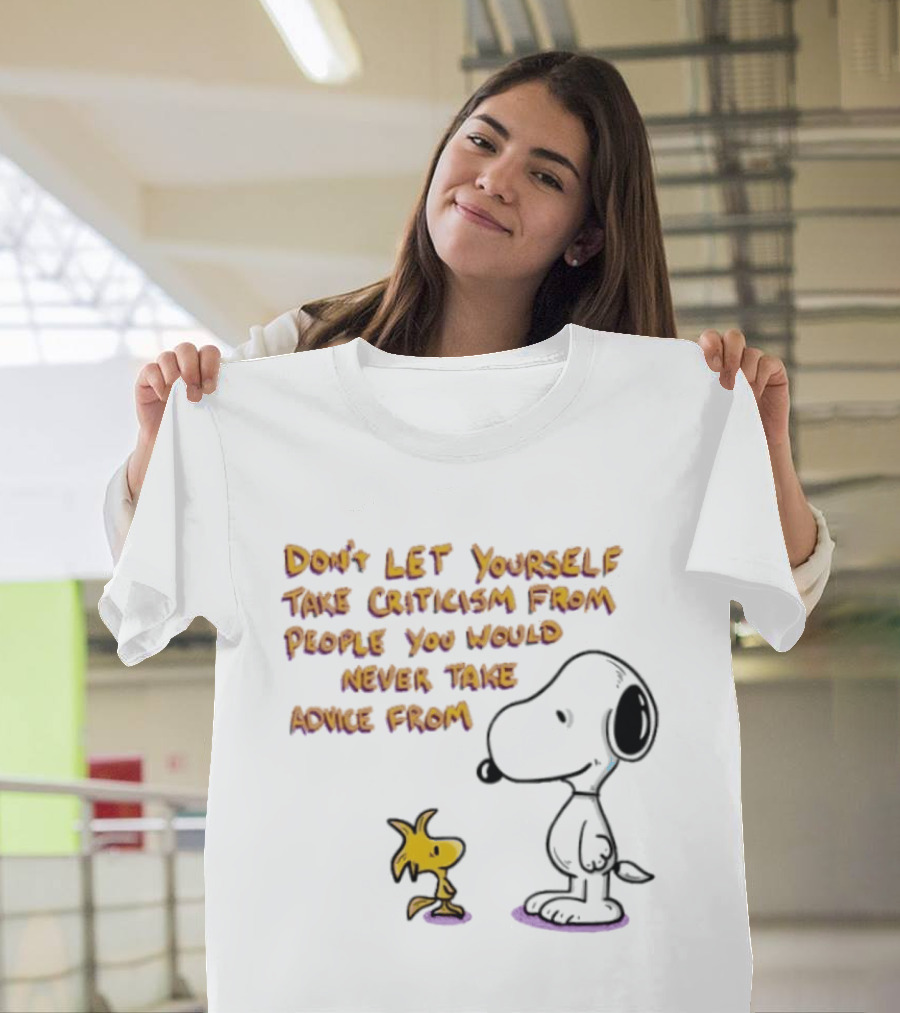 Snoopy Advice Criticism Peanuts Woodstock T-Shirt