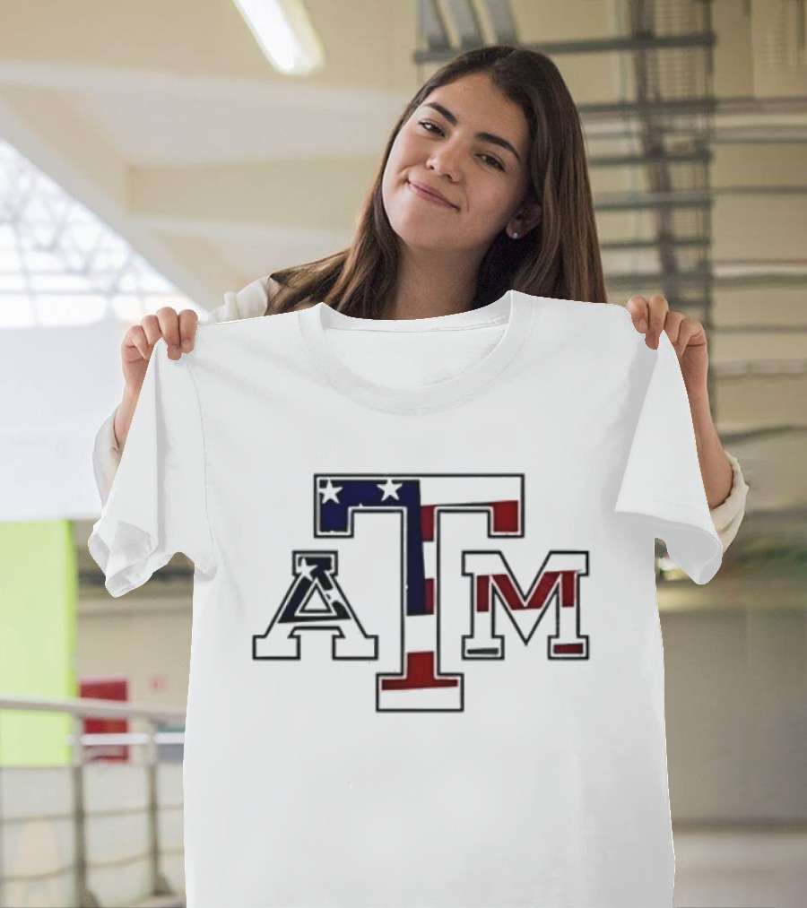 Texas A&M Football USA Flag Salute To Service T-Shirt