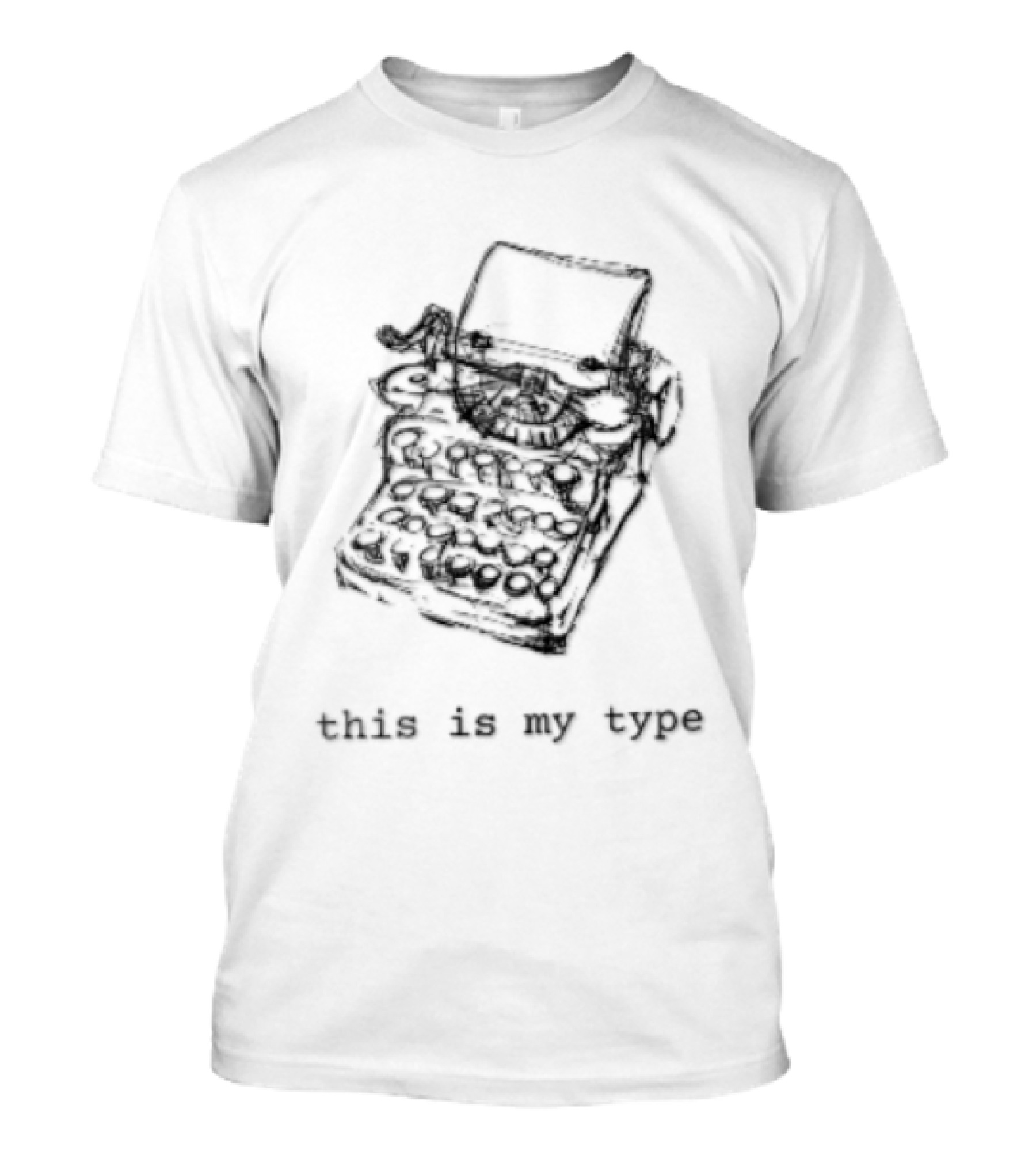 This Is My Type Mechanical Typewriter Pencil Line Sketch T-Shirt