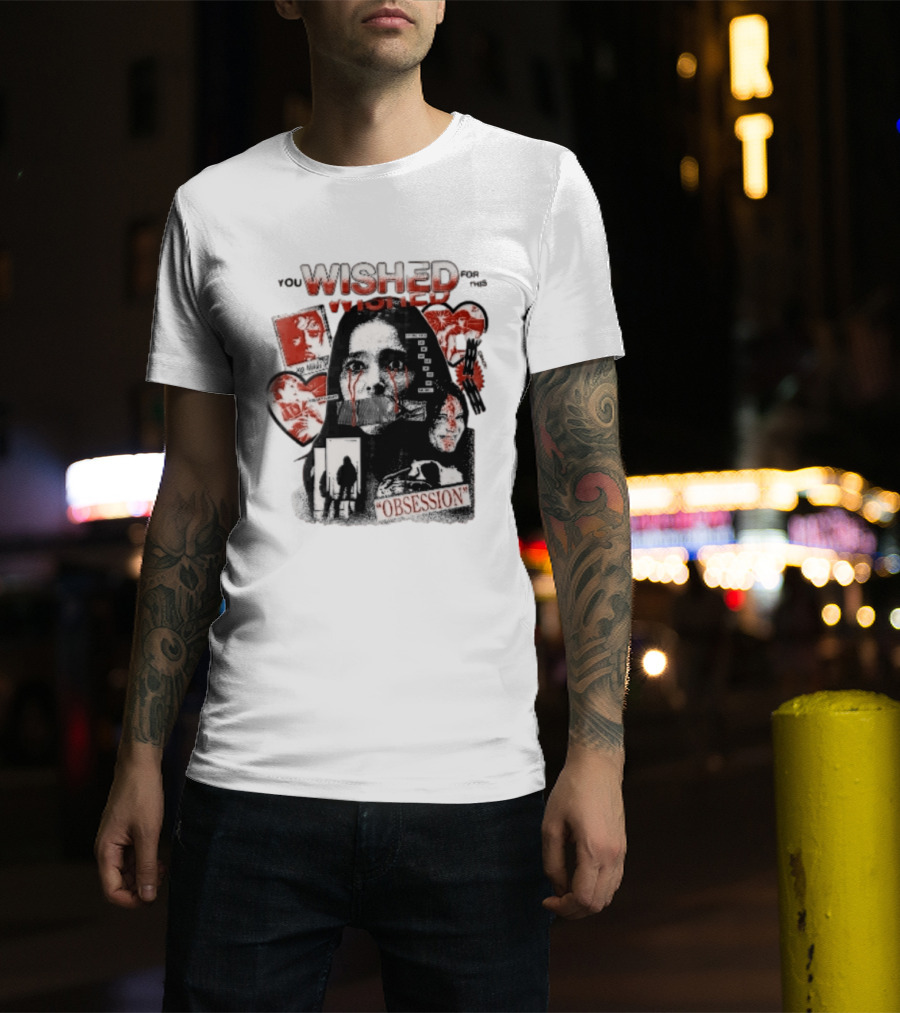 You Wished For This Obsession Nikki Halftone Gagged Woman Blood Tears Collage T-Shirt