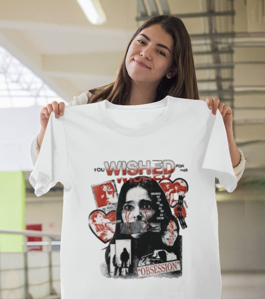You Wished For This Obsession Nikki Halftone Gagged Woman Blood Tears Collage T-Shirt