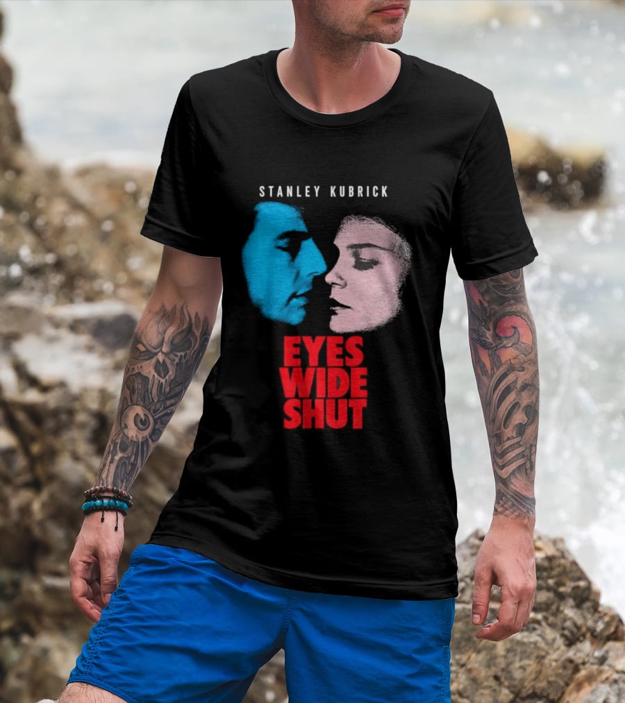 Stanley Kubrick Eyes Wide Shut Blue And Pink Faces T-Shirt