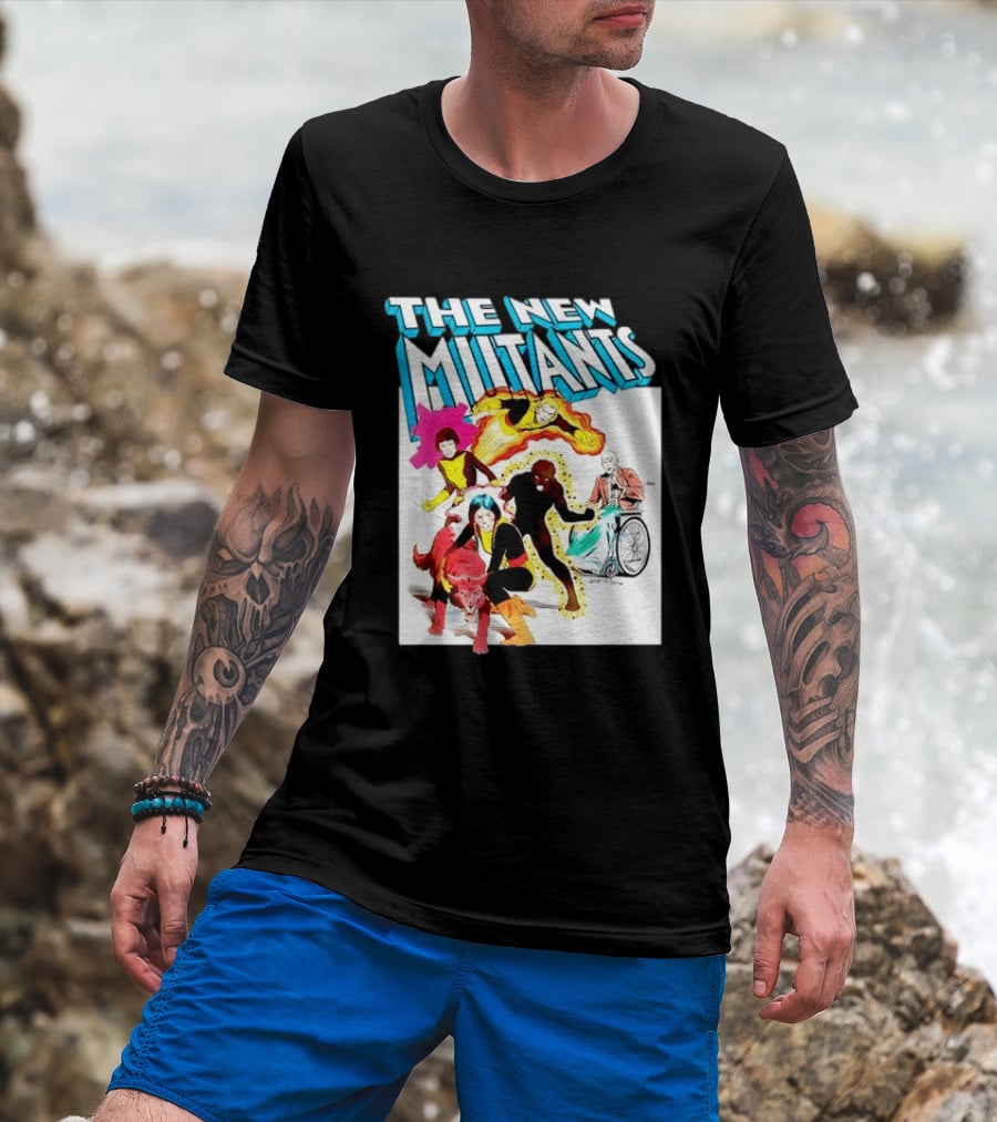 The New Mutants Marvel Comic Book Cover Featuring Iconic Characters T-Shirt