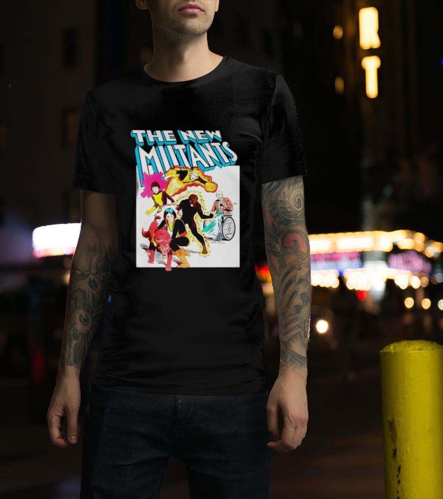 The New Mutants Marvel Comic Book Cover Featuring Iconic Characters T-Shirt