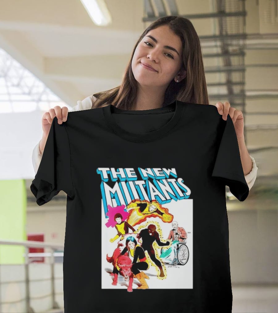 The New Mutants Marvel Comic Book Cover Featuring Iconic Characters T-Shirt