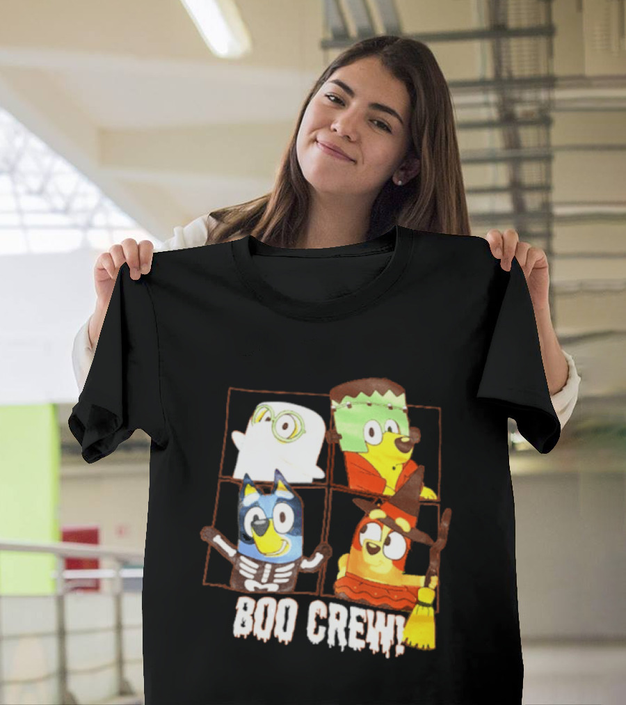 Boo Crew Bluey Halloween Ghost Frankenstein Witch Skeleton T-Shirt