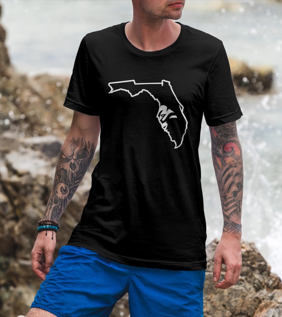 Miami Florida State Seminoles Outline Map T-Shirt