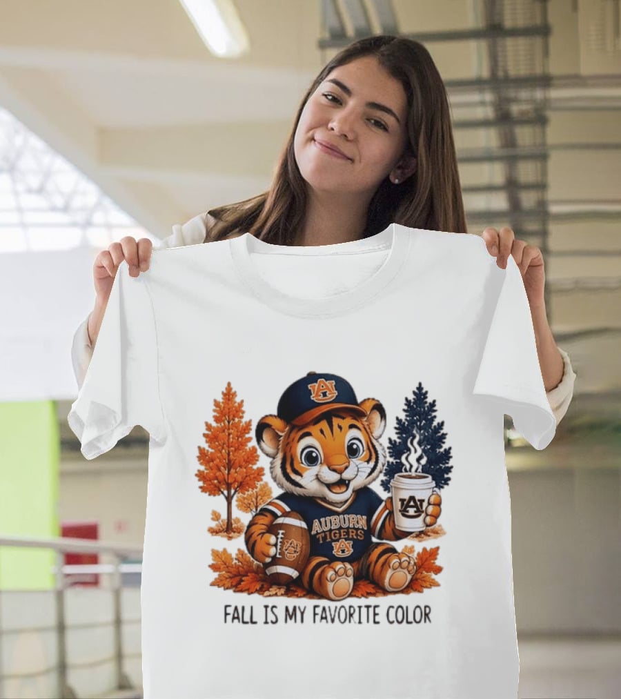 Auburn Tigers Fall Is My Favorite Color Football And Coffee Tiger T-Shirt
