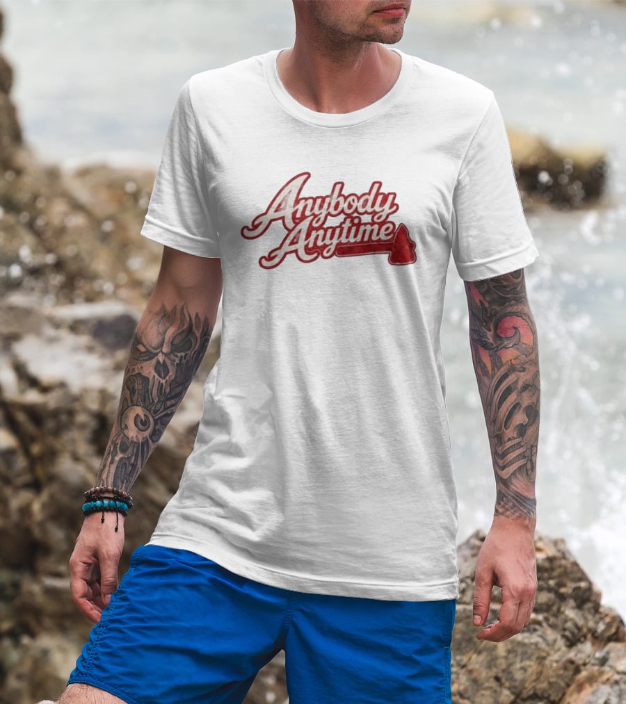 Chris Sale Braves Anybody Anytime Baseball Phrase T-Shirt