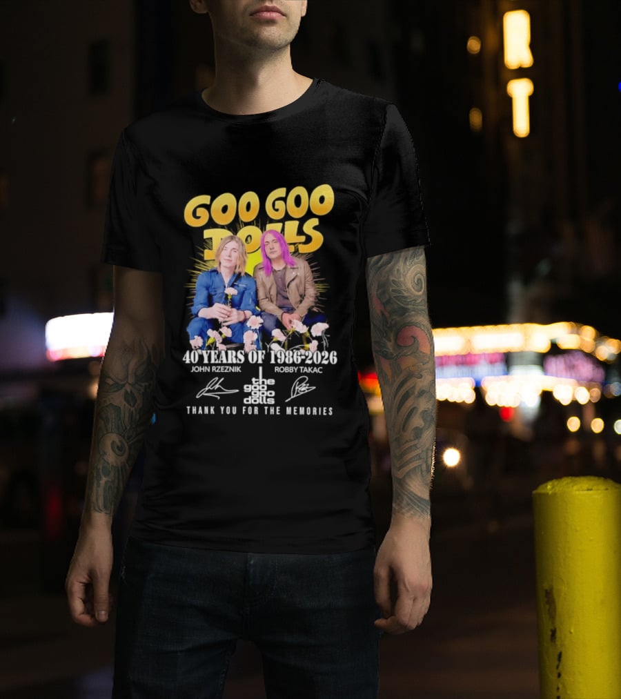 Goo Goo Dolls 40 Years 1986 2026 John Rzeznik Robby Takac Thank You For The Memories T-Shirt