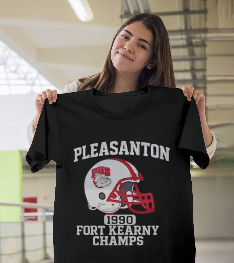 Pleasanton PHS 1990 Fort Kearny Champs Football Helmet T-Shirt