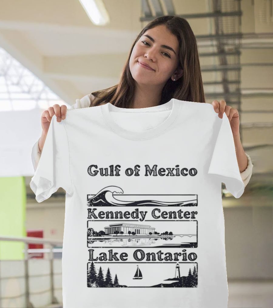 Gulf Of Mexico Wave Kennedy Center Building Lake Ontario Sailboat Scene T-Shirt