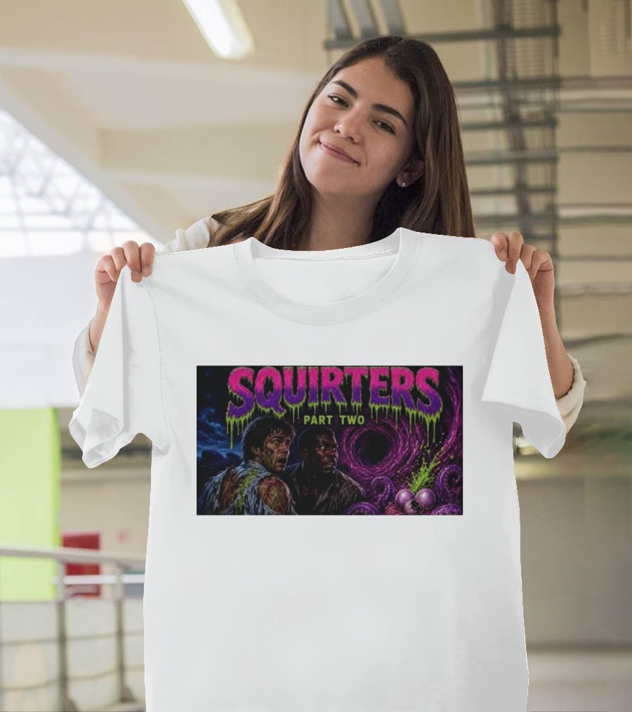 Squirters Part Two 1980s Horror Creature Scene T-Shirt