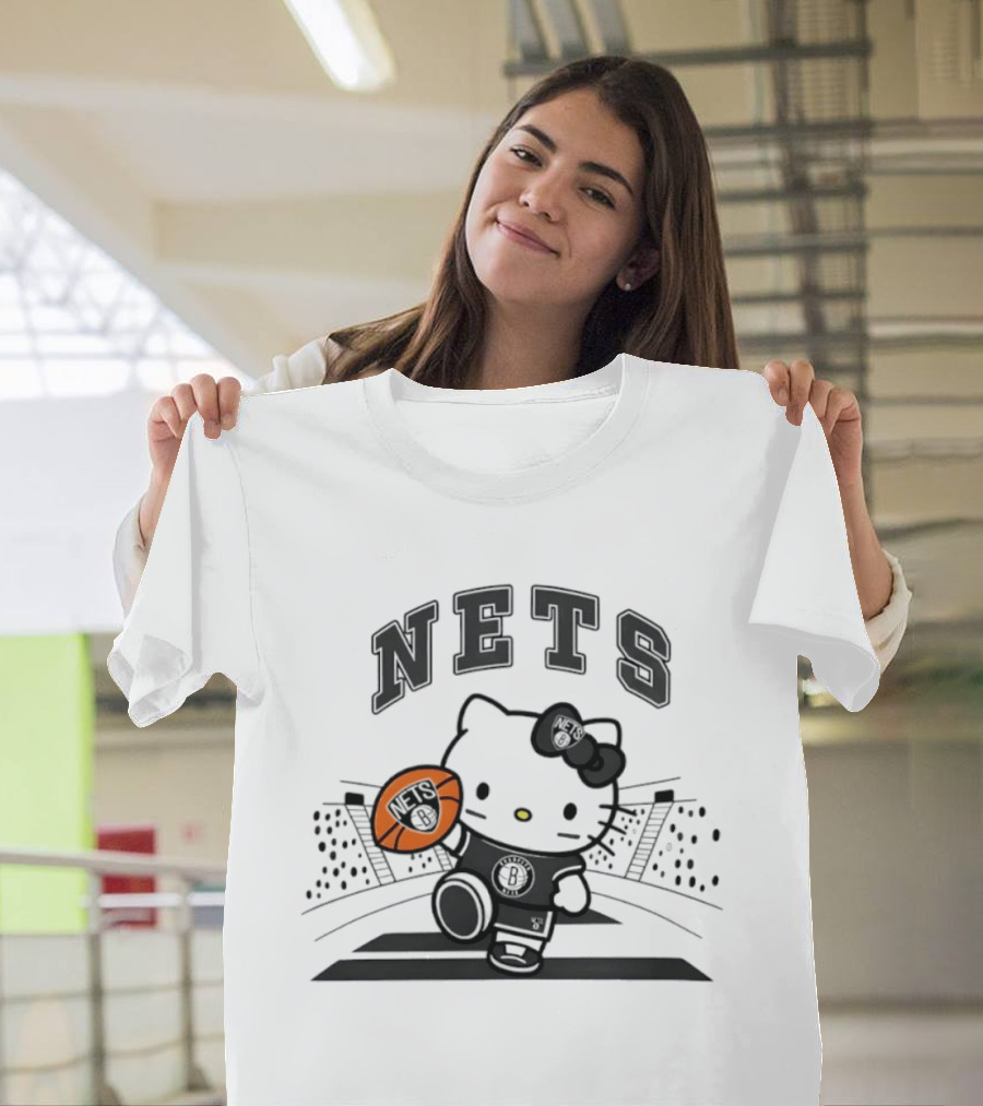 Nets Hello Kitty Brooklyn Basketball Collaboration 2026 NBA Season T-Shirt