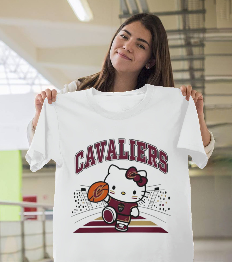 Hello Kitty Cavaliers Basketball 2026 NBA Season Collaboration T-Shirt