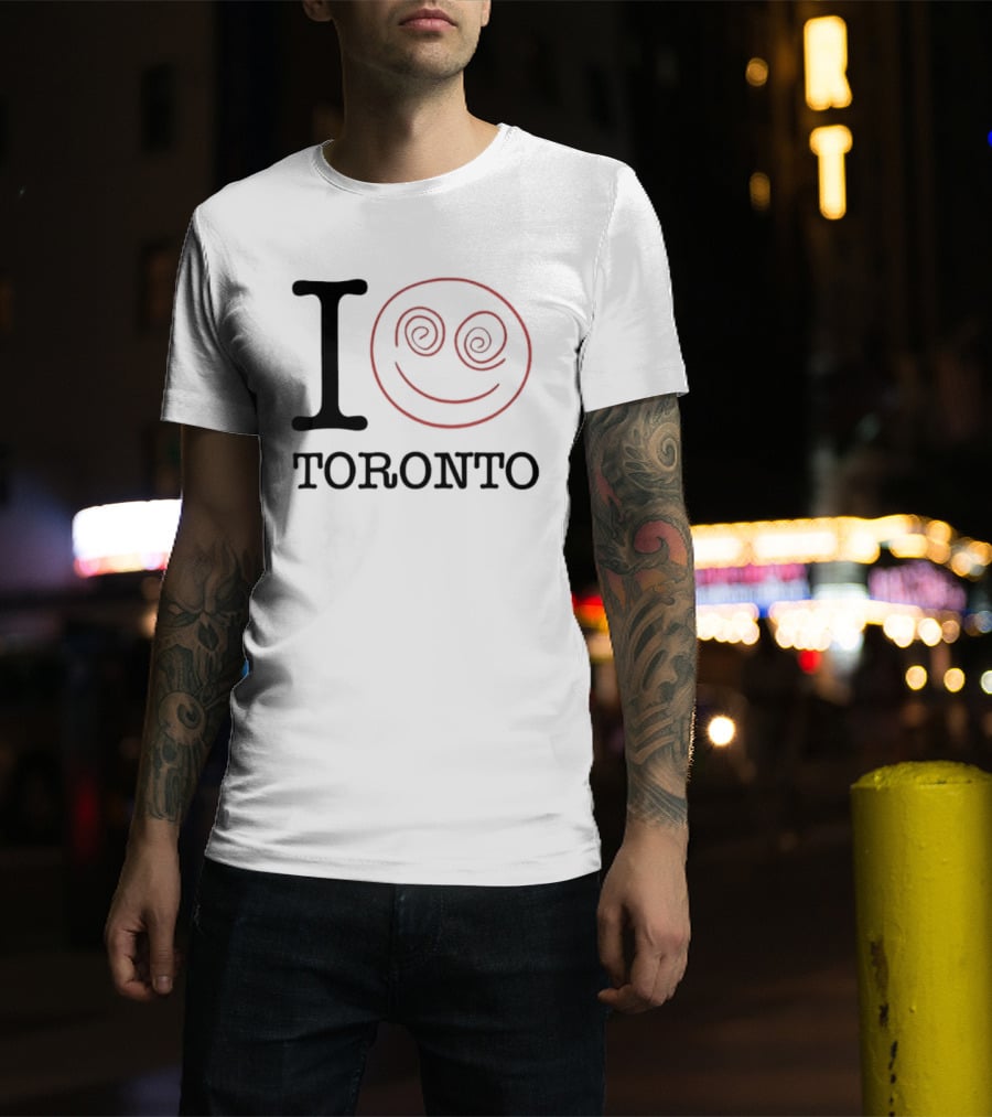 I Love Toronto Smiley Face Red Swirl Eyes Emoji T-Shirt