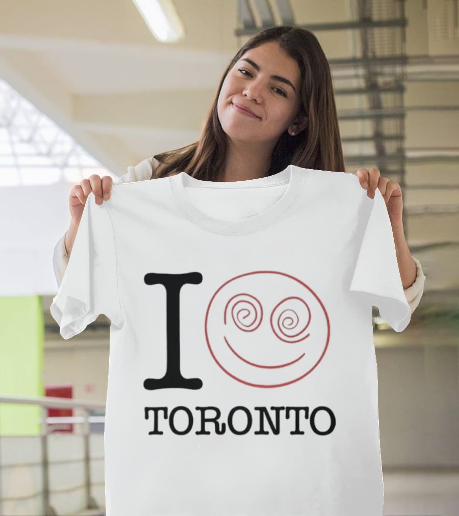 I Love Toronto Smiley Face Red Swirl Eyes Emoji T-Shirt
