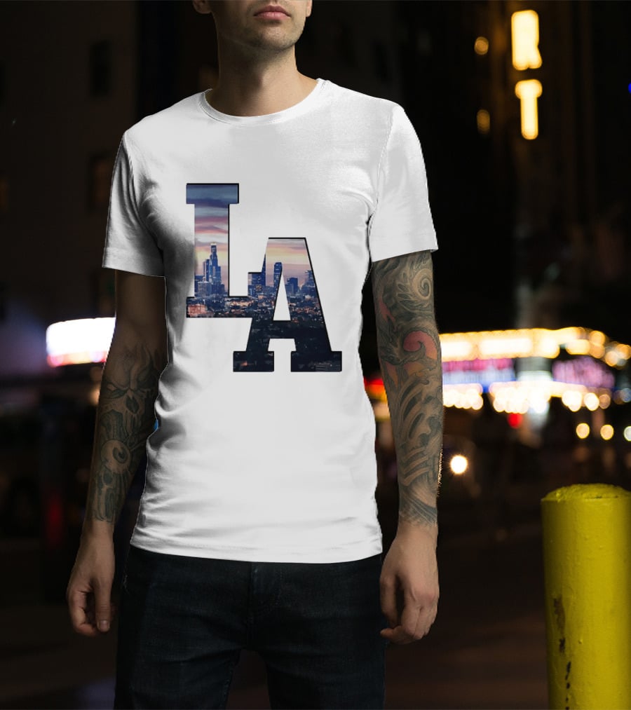 Los Angeles City Skyline LA California Sunset View T-Shirt