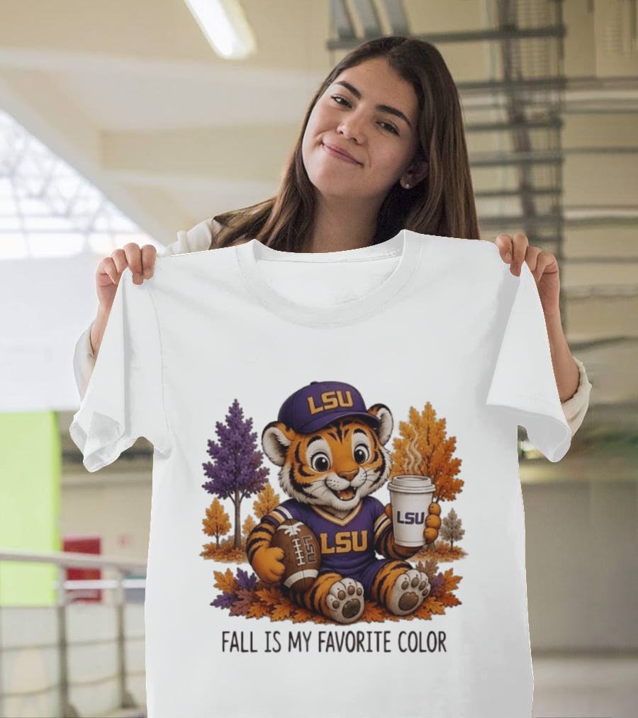 LSU Tiger Fall Is My Favorite Color College Football Cute Autumn T-Shirt