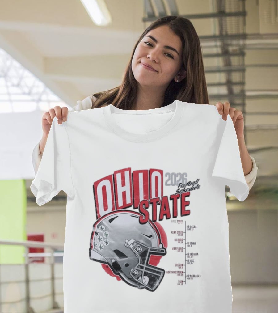 Ohio State Buckeyes 2026 Football Schedule Helmet T-Shirt