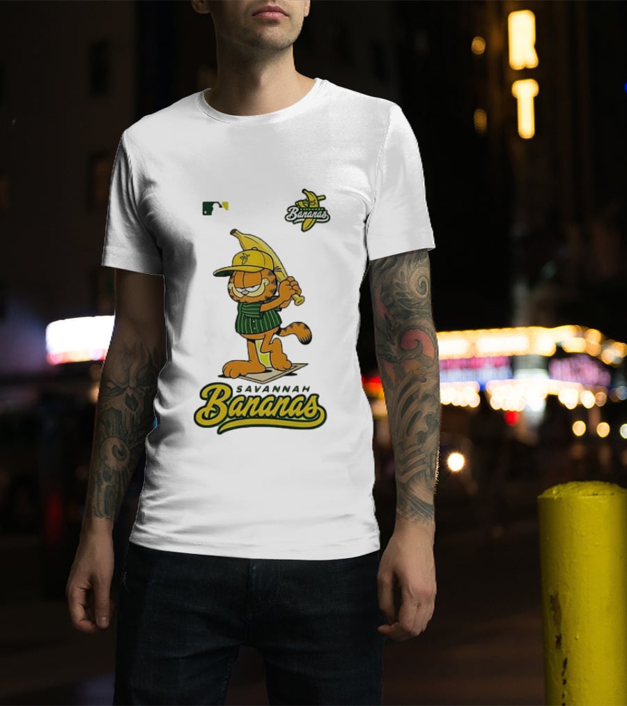 Savannah Bananas Cartoon Orange Cat Baseball MLB T-Shirt