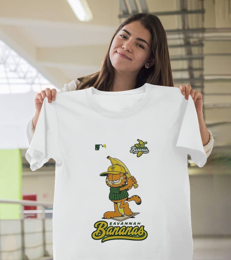 Savannah Bananas Cartoon Orange Cat Baseball MLB T-Shirt