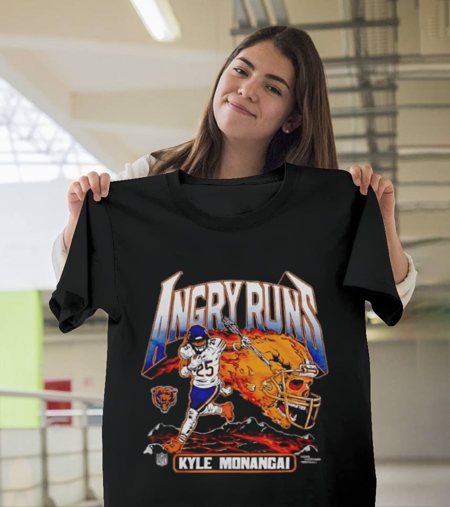 Angry Runs Kyle Monangai Chicago Bears Football NFL 2023 T-Shirt