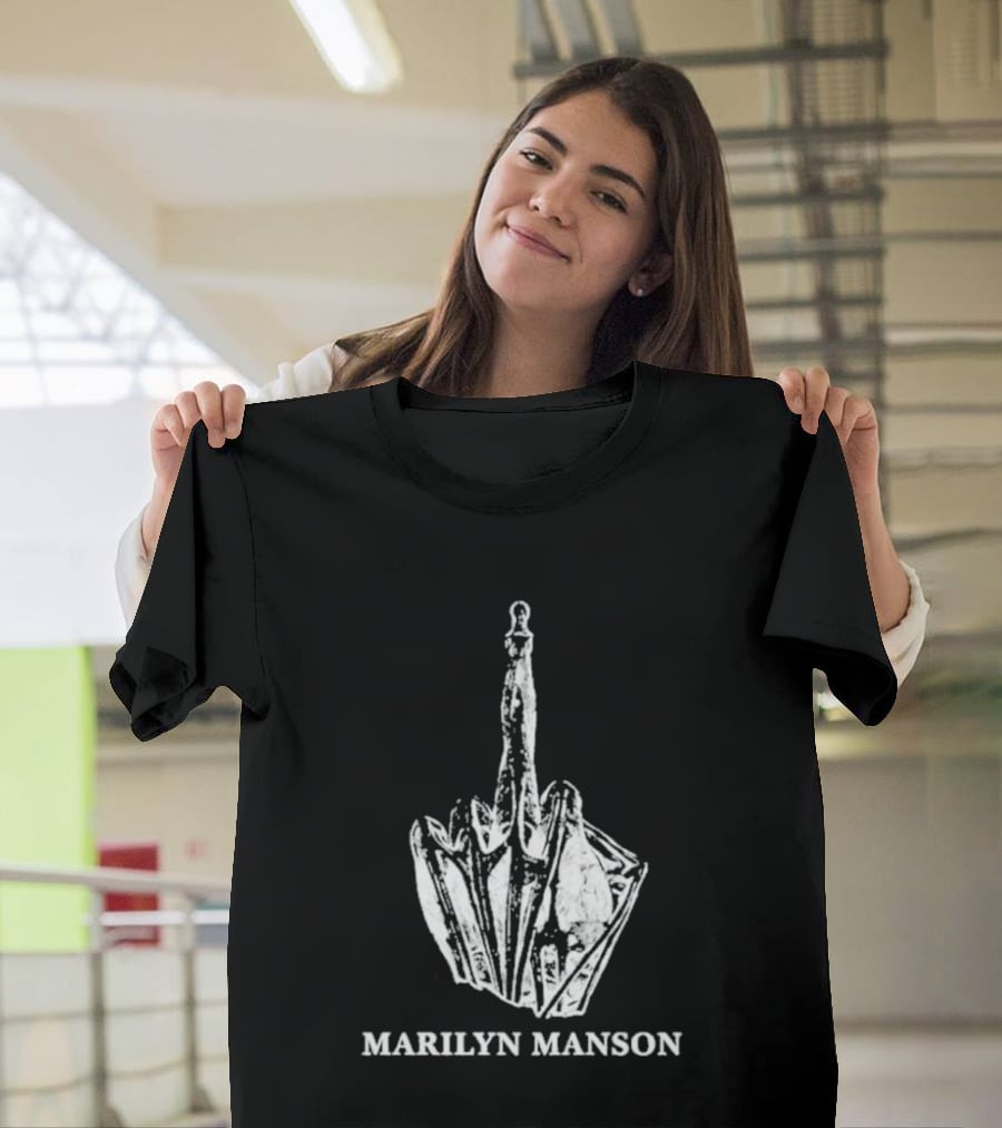 Marilyn Manson Middle Fingers Freaks On Tour 2026 With Rob Zombie T-Shirt