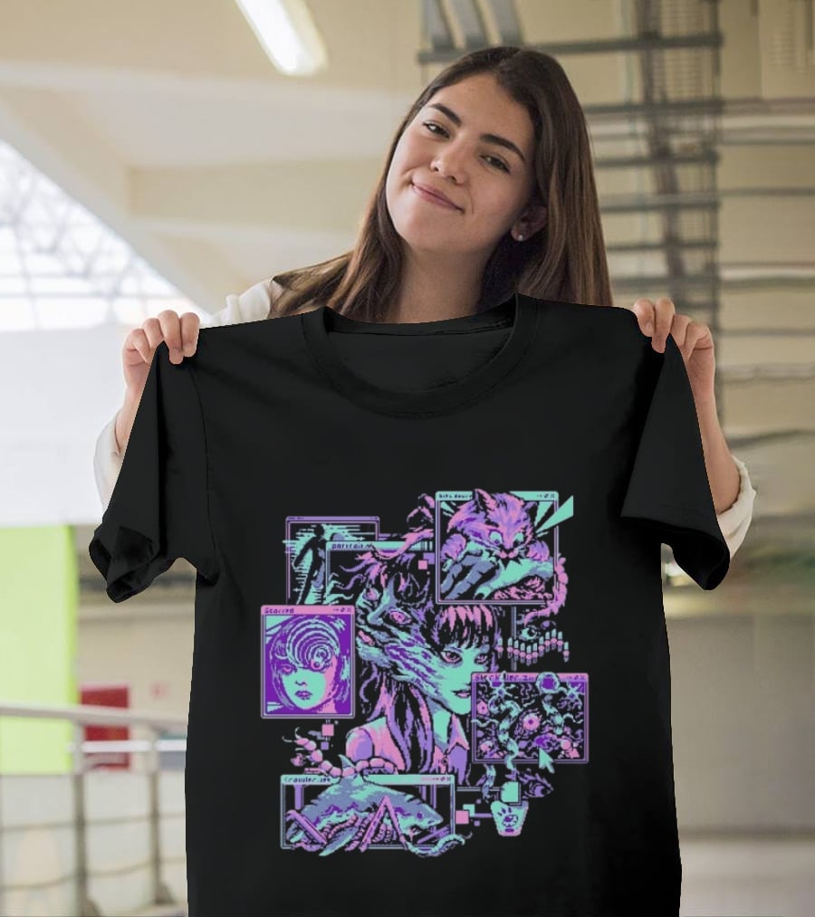 Scarred Crawler Glitch Aesthetic Portraits And Digital Art Panels T-Shirt