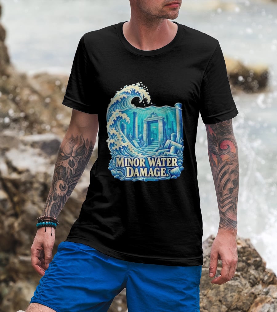 Minor Water Damage Ancient Architecture Underwater Ruins T-Shirt