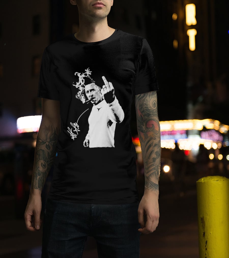 Steve Sarkisian Gesture Smoking Cigar Signature T-Shirt