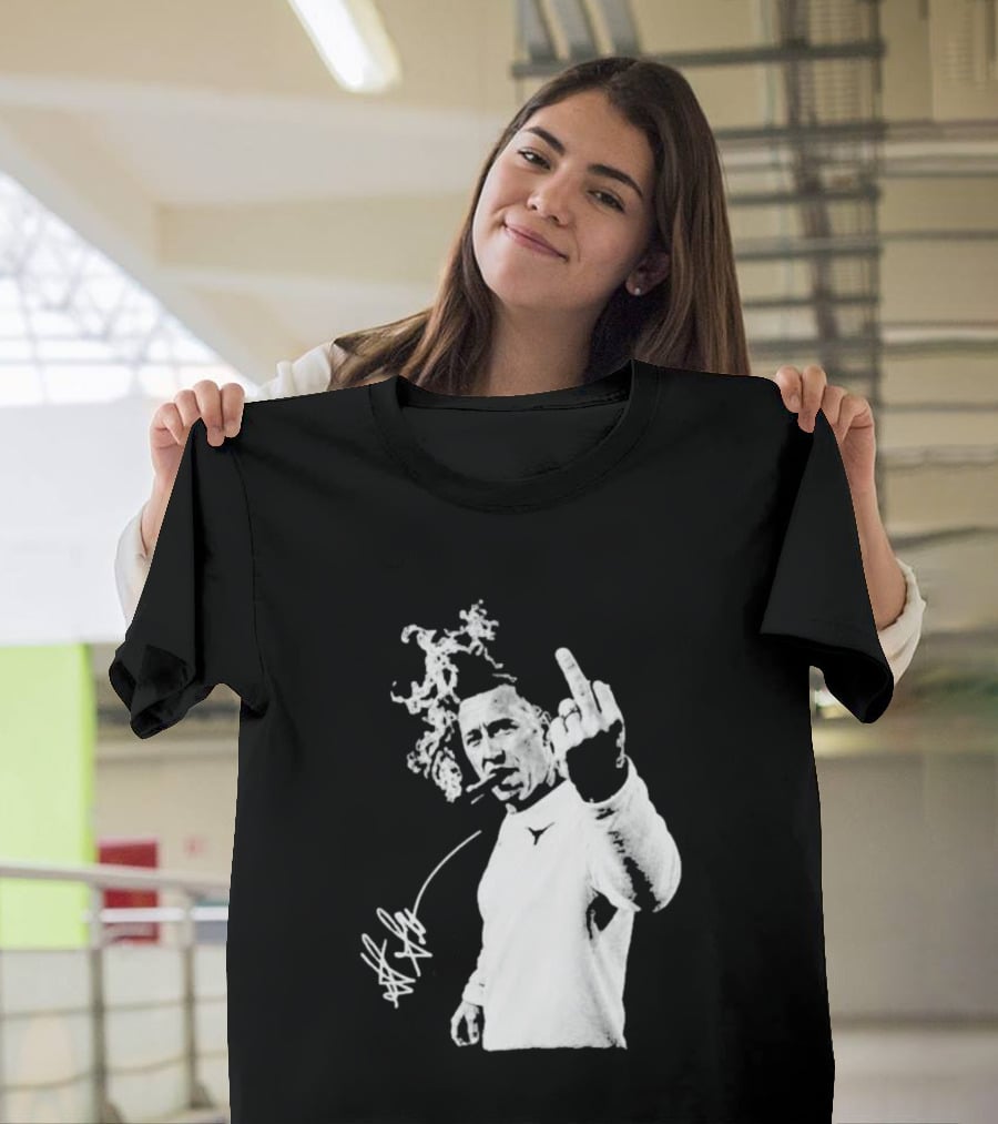 Steve Sarkisian Gesture Smoking Cigar Signature T-Shirt