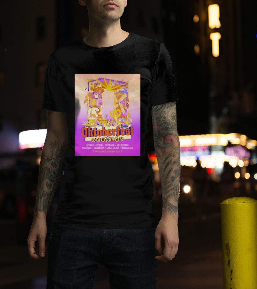 Oktoberfest In The Gardens 2026 Australian Tour Sydney Perth Brisbane Melbourne Adelaide Canberra Gold Coast Newcastle T-Shirt