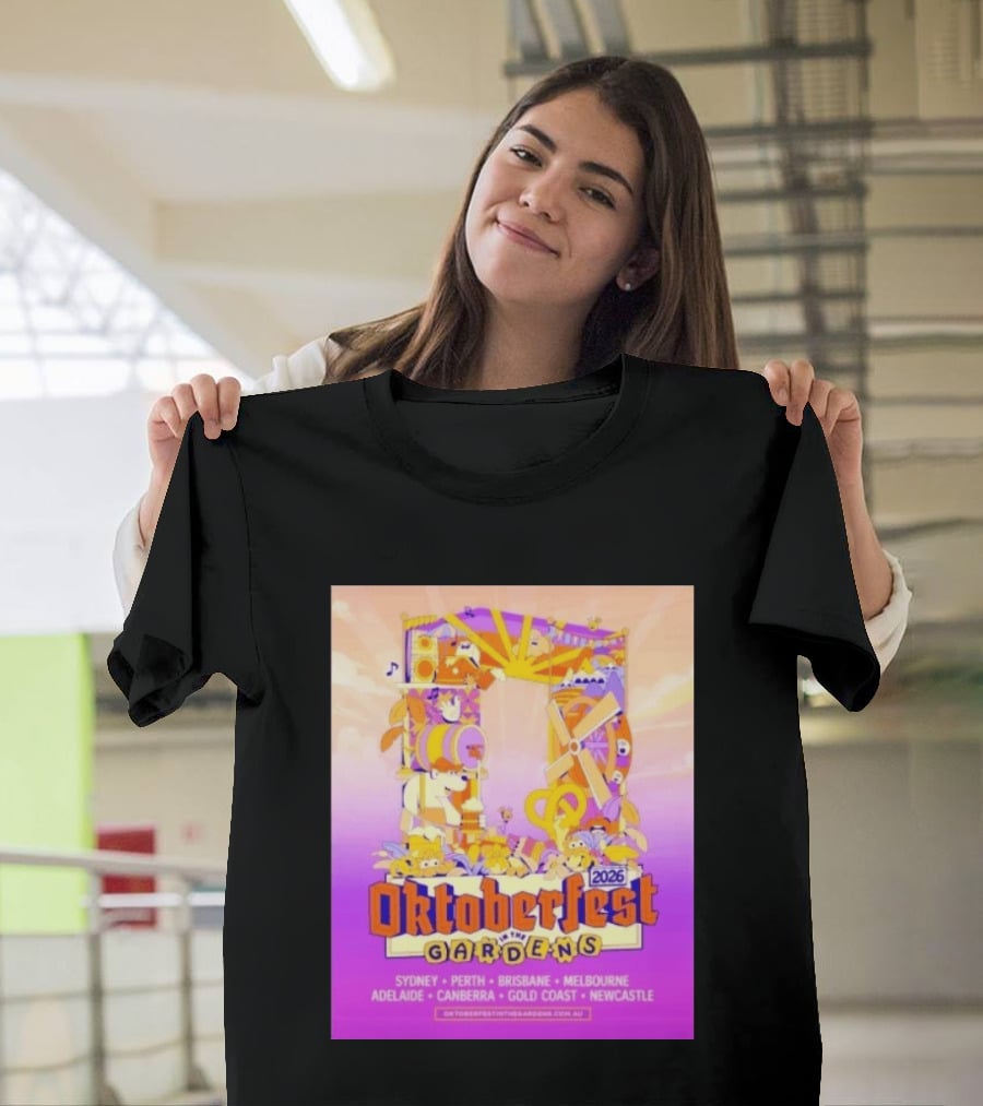 Oktoberfest In The Gardens 2026 Australian Tour Sydney Perth Brisbane Melbourne Adelaide Canberra Gold Coast Newcastle T-Shirt