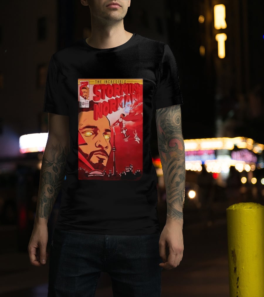 The Incredible Stormin Norman Comic Book Flying Superhero Cityscape 25 Cent Issue 24 T-Shirt