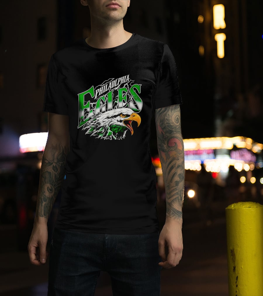 Philadelphia Eagles Lightning Eagle Green T-Shirt