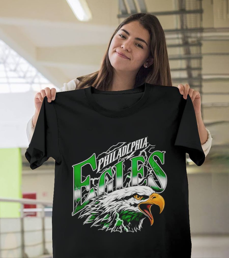 Philadelphia Eagles Lightning Eagle Green T-Shirt
