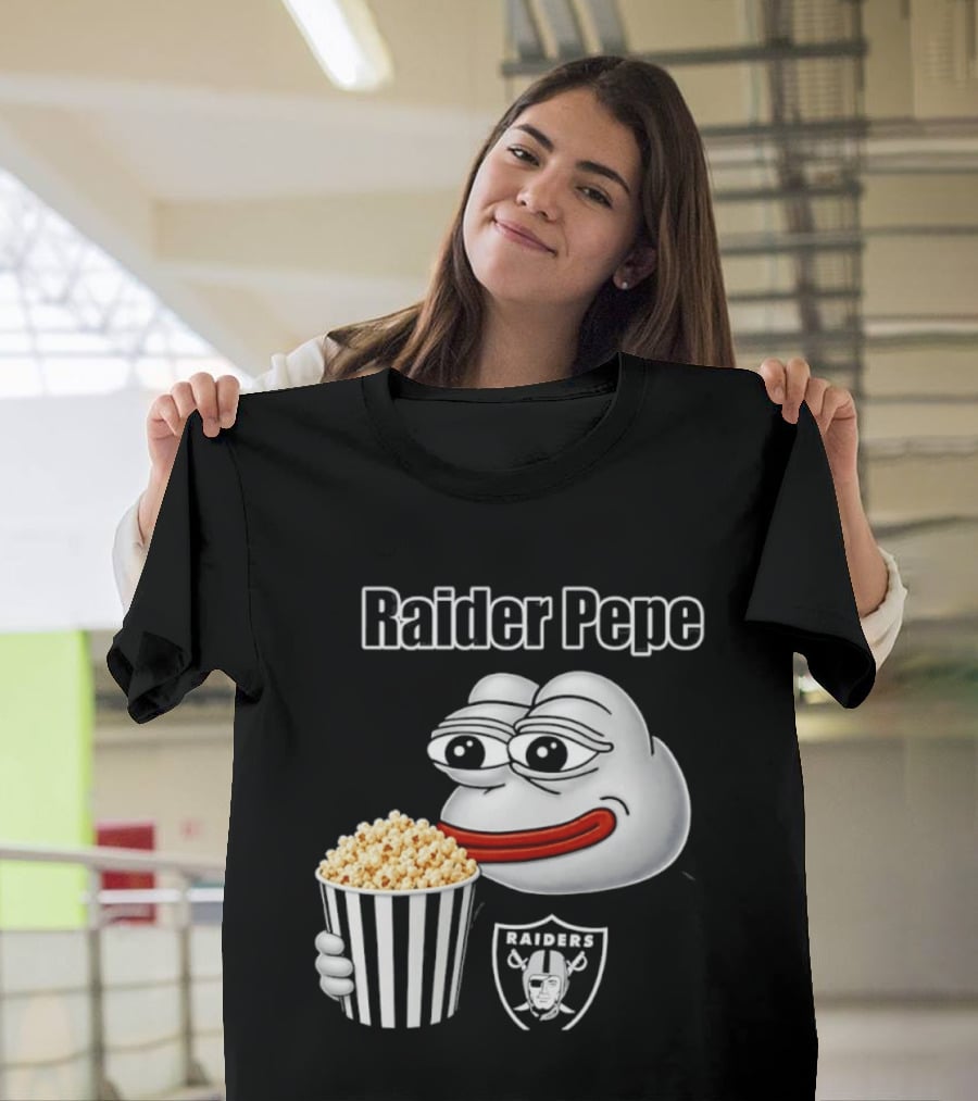Las Vegas Raiders Raider Pepe Popcorn Meme T-Shirt