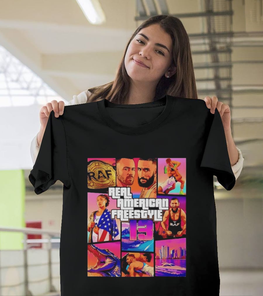 Real American Freestyle 13 Wrestling RAF Alligator Miami Scene T-Shirt