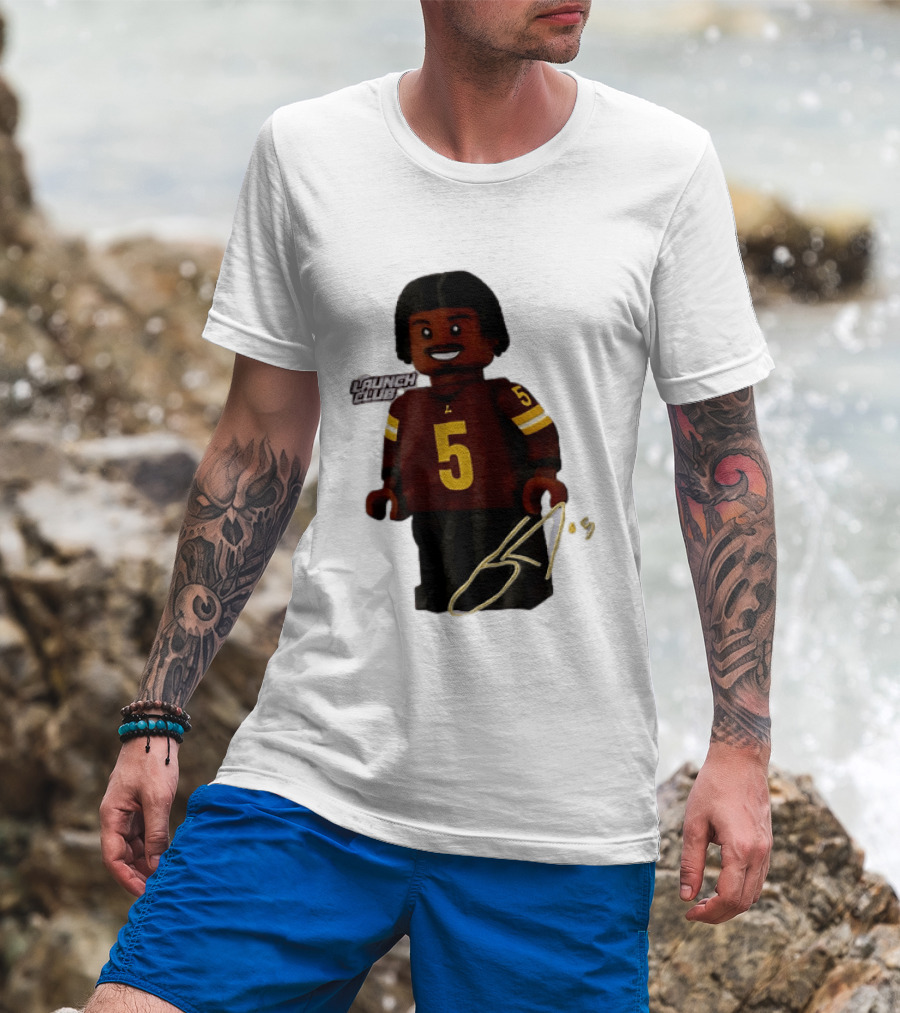 Washington Commanders Quarterback Jayden Daniels Launch Club Number 5 T-Shirt