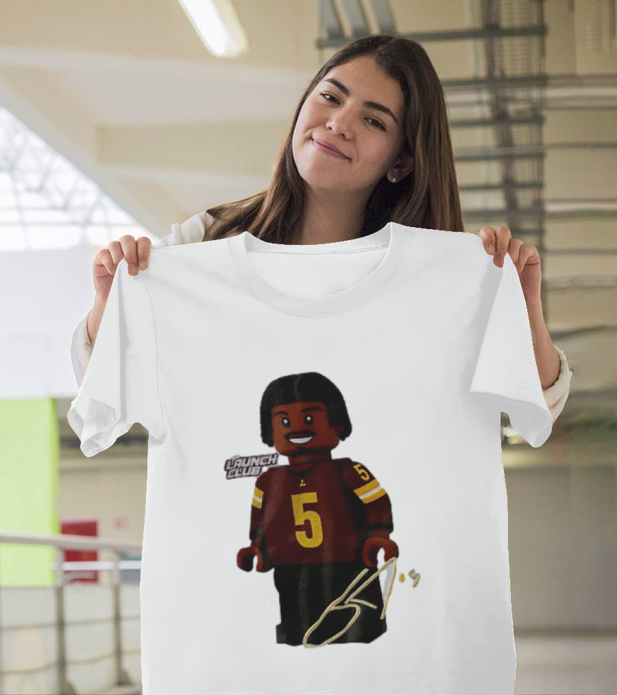 Washington Commanders Quarterback Jayden Daniels Launch Club Number 5 T-Shirt
