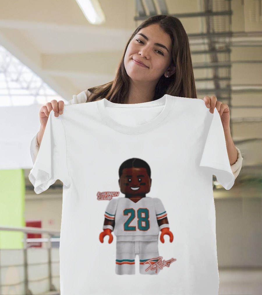 Miami Dolphins De'Von Achane 28 Launch Code Lego T-Shirt