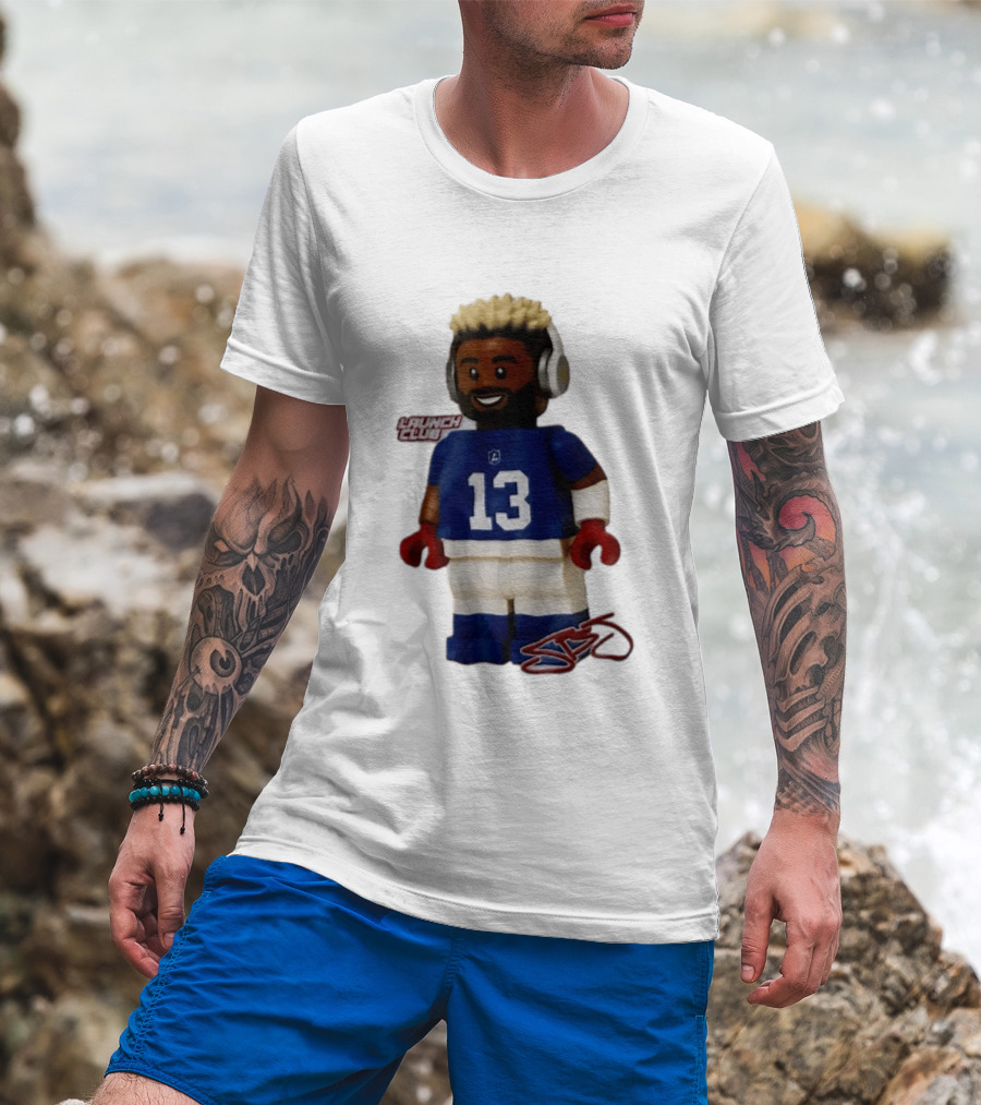 New York Giants Odell Beckham Jr. 13 Lego Figure Launch Club T-Shirt
