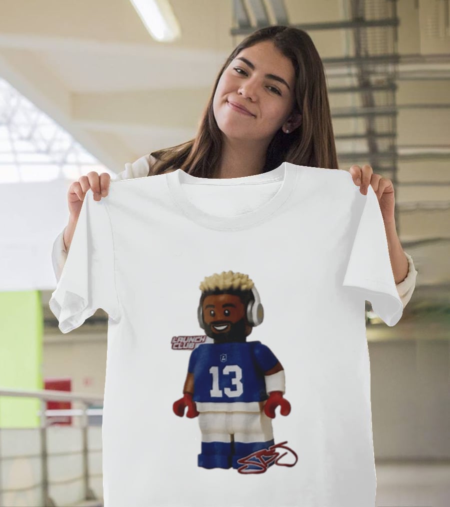 New York Giants Odell Beckham Jr. 13 Lego Figure Launch Club T-Shirt
