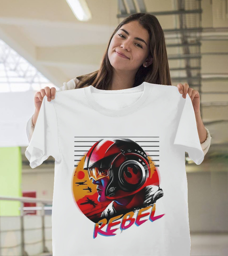 Star Wars Rebel Pilot Helmet Sunset Sci Fi Rebel T-Shirt