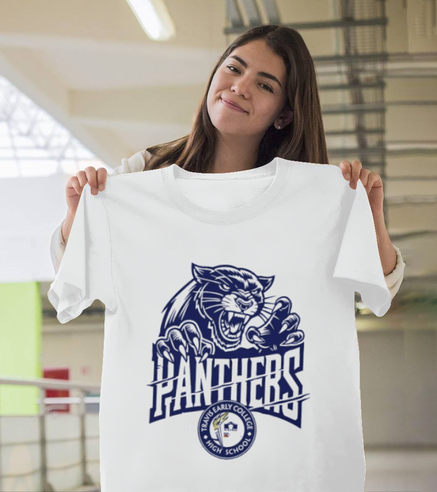 Travis Early College High School Panthers Roaring Panther Paw Claw T-Shirt