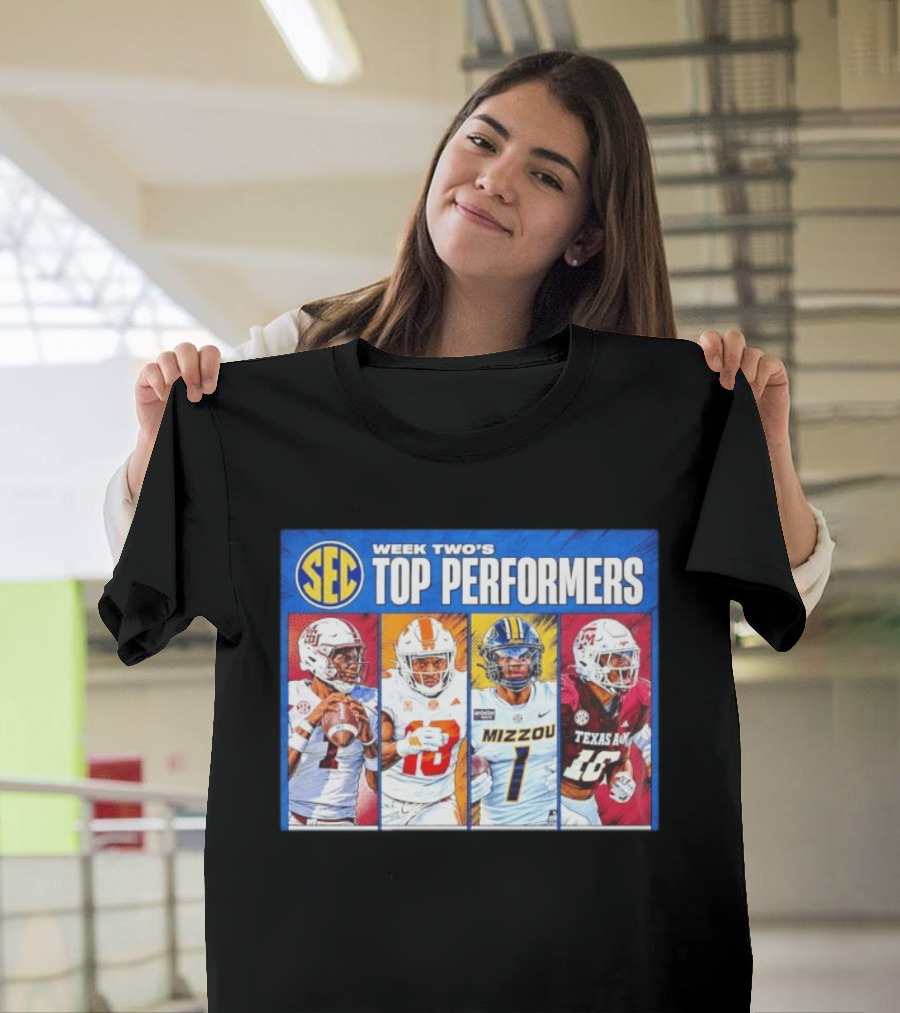 2026 SEC Week 2 Top Passing Performers Oklahoma Tennessee Mizzou Texas A&M T-Shirt