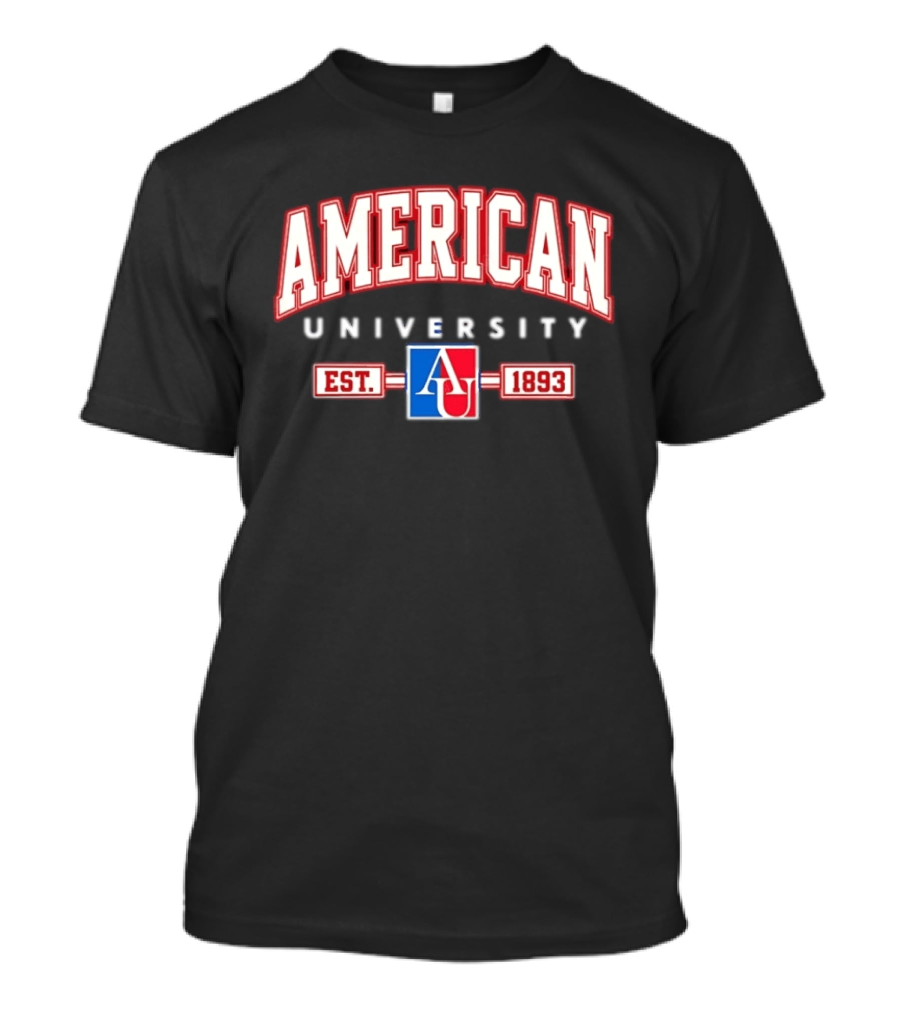 American University AU Est 1893 Logo Red White T-Shirt